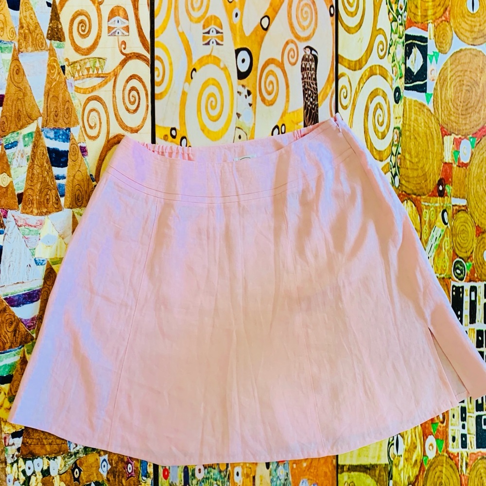 Talbots Woman Petites Irish Linen Pink Skirt W 22